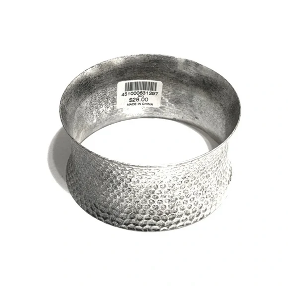 Chico's Hammered Silver Tone Wide Cuff Bracelet NWT - Picture 3 of 5